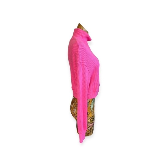 Line and Dot top pink small high neck sweater turtleneck - Picture 3 of 7